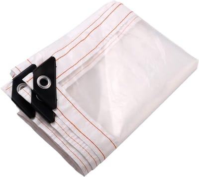 Transparant Zeil - Regenzeil Stofdicht - Bescherming Buiten - Verstevigde Hoeken - 2 x 15 m - Transparant