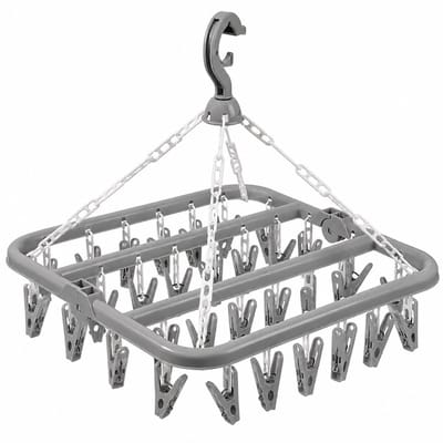 VHV Sokkendroger - Droogrek - 32 Knijpers - Sokken Hanger - Wasrek Sokken - Wasrek - Droogrek - Carrousel - Droogcarrousel - Washanger - Sokkendroogrek - Grijs