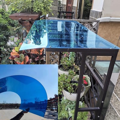 Dakplaten Polycarbonaat - Transparante Platen - Kas en Overkapping - UV- en Slagvast - 122 x 2 Meter - Transparant Blauw