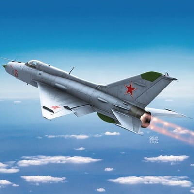 Academy Modelbouwpakket Militaire voertuigen - 12320 Mikoyan-Gurevich MiG-21PF Fishbed-D - Straaljager Plastic - 1:48 - Modelbouw