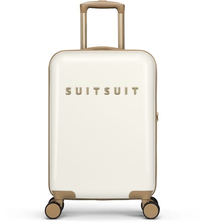 SUITSUIT Handbagage koffer 55x35x20 - Handbagage trolley - Lichtgewicht koffer - Reiskoffer - Veilig TSA cijferslot - Fusion koffer White Sawn - Wit