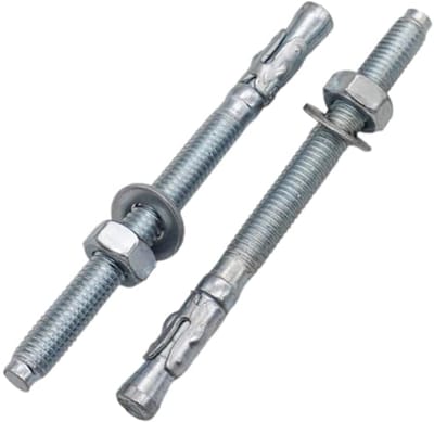 Wigankers - Keilankers metalen pluggen - Beton bevestigen - Verzinkt staal - M8 x 100 mm - Zilverkleurig