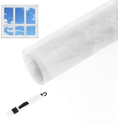 Dailygoods- Vliegengaas 120 x 250 cm - Fijnmazig Insectenbescherming - Wasbaar/Herbruikbaar - Inclusief Reinigingsborstel - Geschikt voor Ramen/Deuren - Insectengaas