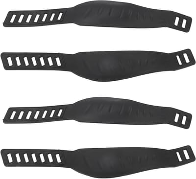 Hometrainer Pedaalriemen - Fietstrainer Riemen - Thuis Fitness - Universeel Verstelbaar - 4 Stuks - Zwart