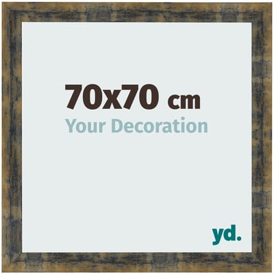 Your Decoration - Fotolijst 70x70 cm - MDF - Blauw Goud Gemeleerd - Pisa