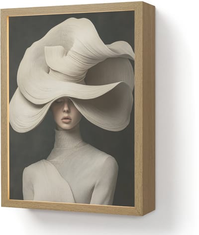 Wandlamp 30x40 cm - Oplaadbaar - Modern - Vrouw - Hoed - Wandlampen binnen woonkamer - Slaapkamer lamp - Decoratieve nachtlamp - Vloerlamp draadloos