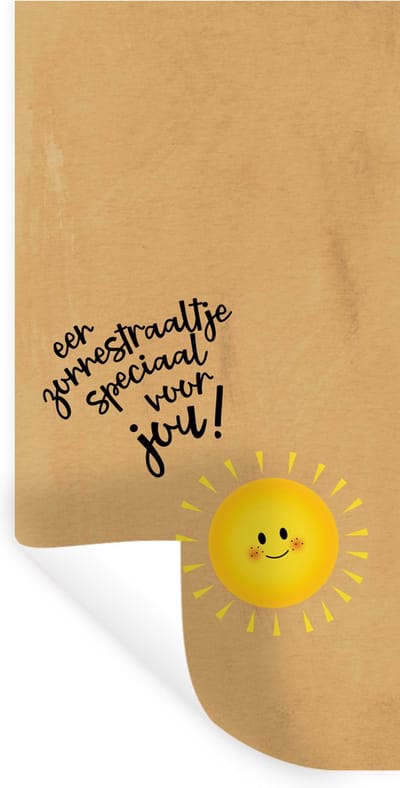 Muurstickers - Sticker Folie - Beterschap - Quote - Geel - Zon - 40x80 cm - Plakfolie - Muurstickers Kinderkamer - Zelfklevend Behang - Zelfklevend behangpapier - Stickerfolie