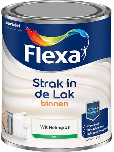 Flexa - Strak In De Lak Binnenlak Mat - Wit Helmgras - Mengverf - 750 Ml
