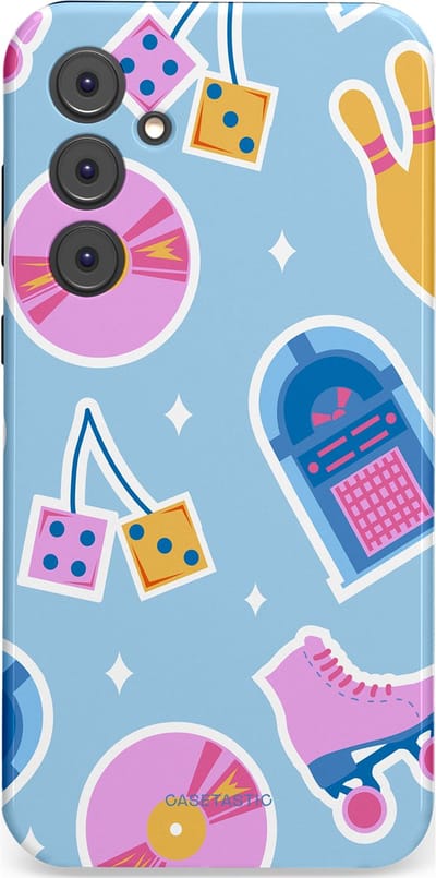 Casetastic Hoesje Geschikt voor Samsung A35 - Stijlvolle Beschermende Duo-layer Case - Flashback vibes