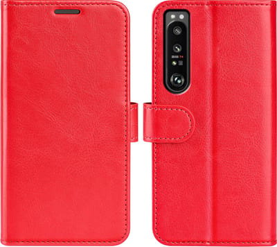 MobyDefend Hoesje - Geschikt voor Sony Xperia 1 IV - Wallet Book Case (Sluiting Achterkant) - Rood