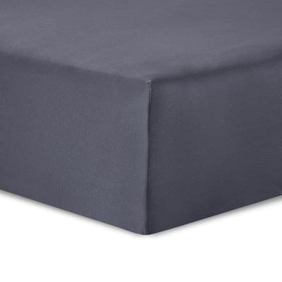VISION Hoeslaken - Jersey katoen: Rekbaar, zacht en perfecte pasvorm - 90 x 200cm met 30cm hoekhoogte voor éénpersoonsbed - Antraciet - 100% katoen Jersey - Oekotex gecertificeerd