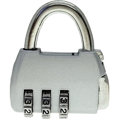 Hangslot 3-cijferig combinatieslot Veiligheid Heavy Duty Zinklegering Bagagesloten voor Koffer Zilverkleurig