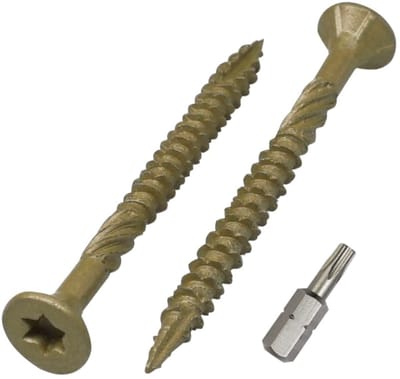 150 Stuks Groene Terrasschroeven 4.0 x 45 mm Houtschroeven Torx Verzonken Kop