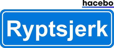 Hacebo - Plaatsnaam Sticker - 29x10 CM - Ryptsjerk sticker - Verkeersborden sticker - grappige cadeaus - Ryptsjerk