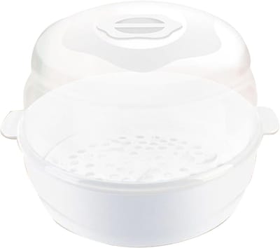 Magnetron Stoomreiniger - Babyfles Sterilisator - Hygiënisch Reinigen - Hittebestendige Handgrepen - 225x22x175cm - Wit