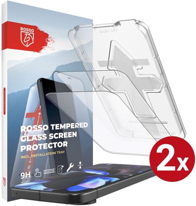 Rosso Screenprotector Geschikt voor Google Pixel 10 (Pro) / 9 (Pro) | 9H Tempered Glass | Beschermglas | Glasplaatje | Case Friendly | Met Installatietray | Eenvoudige montage | 2-Pack