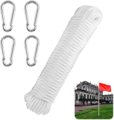 20 Meter Vlaggenlijn Touw 6mm Dik Nylon - Weerbestendig voor Buiten, Klimmen en Camping