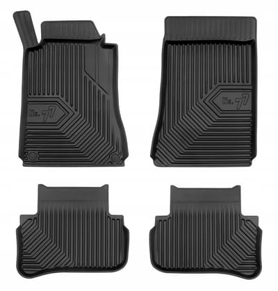 Frogum No.77 Automatenset - Geschikt voor Mercedes-Benz C-Klasse CL203 Coupe (2000-2007) - 4-delig - Perfecte Pasvorm - TPE Rubber - 4 cm Hoge Rand - Geurloos - Zwart