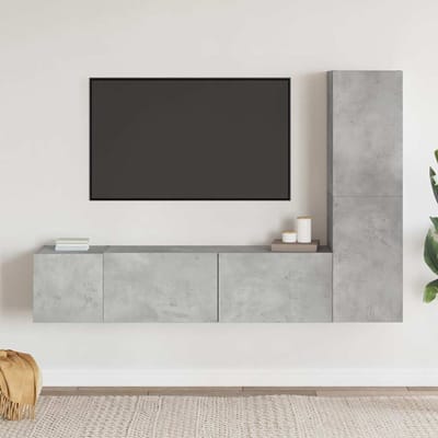 vidaXL - 3-delige - Tv-meubelset - bewerkt - hout - betongrijs