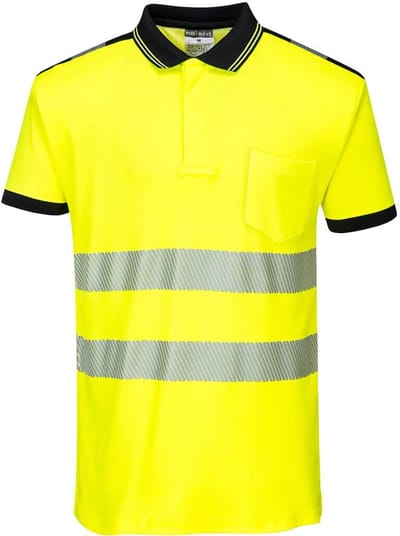 Portwest T180 - Hi-Vis Vision Poloshirt - Geel/zwart - R Maat L