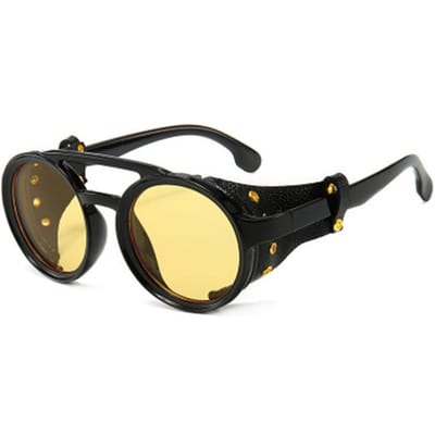 Crsd Lunettes de Soleil Rondes Rétro Steampunk Design Vintage Hommes Femmes Lunettes de Soleil Vintage Uv400 Lunettes Lunettes de Soleil Y11326YY-Other
