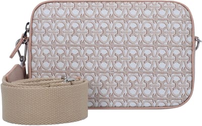 COCCINELLE Schoudertas Tebe Coated Monogram Crossbody Bag Multi Blanc / Rosette Beige