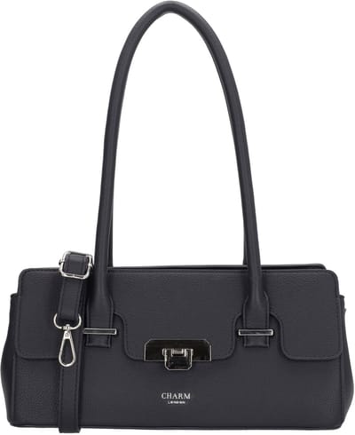 Charm London Soho Schoudertas Dames - Crossbodytas met telefoonvak - Tas van Imitatieleder met ritssluiting - Blauw