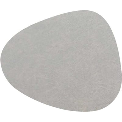 Unique Living placemats Floris lederlook - 1x - 39 x 30 cm - lichtgrijs - PU leather - tafel onderleggers