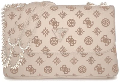 GUESS schoudertas Daryna II Convertible Xbody Flap Bag Cream Logo crème