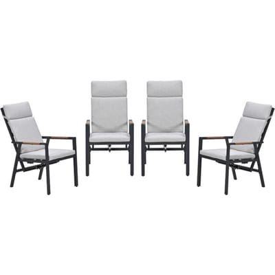 Garden Impressions Felini verstelbare tuinstoelen set van 4 – carbon black