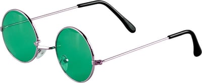 Wilbers & Wilbers - Hippie Bril - Groene Hippie Ringo Bril Rond - Groen - Carnavalskleding - Verkleedkleding