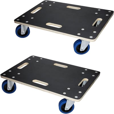 Transportrollen Set - Verhuiswielen Meubels - Zware Objecten Verplaatsen - Antislip Zeefdrukplaat - 40x60 cm - Zwart