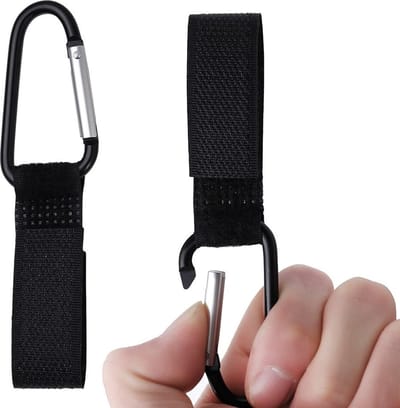 Waledano® Kinderwagenhaken - Universele Haken - Clip - Buggy Haken - Haakjes Voor Tassen - klittenband Haken - Kinderwagen Klemmen Clips - 2 Stuks