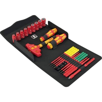 Wera Kraftform Kompakt VDE 24 Allrounder Set 1 Wisselklingset VDE Kruiskop Phillips, Kruiskop Pozidriv, Torx, Plat, Inbus, Binnen-vierkant