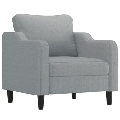 vidaXL - 3-delige - Loungeset - met - kussens - stof - lichtgrijs