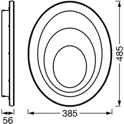 OSRAM ORBIS SPIRAL OVAL LED plafondlamp 485mm, wit, 37W, 4000lm, warm witte lichtkleur, effectieve directe lichtverdeling, long life, niet-vervangbare LED module, ovaal, IP20, 3000K.