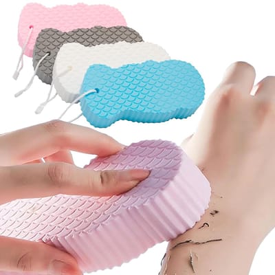 Dailygoods - 4 stuks badspons, peeling, super zacht, peelingspons, lichaam, herbruikbaar, badspons, peeling, magisch lichaam, voor vrouwen, mannen, kinderen