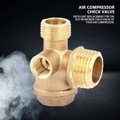 Dailygoods- Keerklep Messing - Terugslagventiel - 3-poorts - Buitendraad - Luchtcompressor - Eenvoudig te installeren