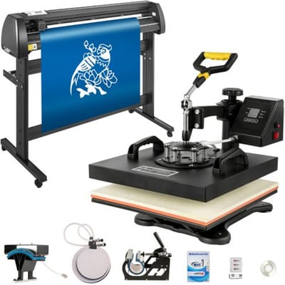 VEVOR Warmte Persmachine, 38 x 38 cm 5 in 1 Warmte Persmachine en 1350 mm Vinyl Cutter Plotter, Snijplotter Machine met Signmaster, Snijplotter voor het Overbrengen van Afbeeldingen op T-shirtstassen