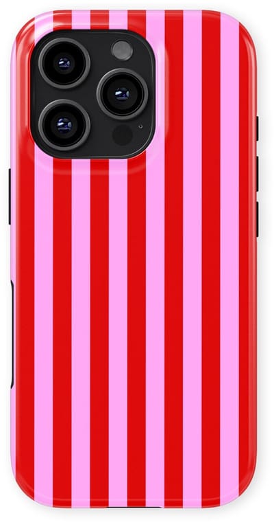 DripCase Gestreept Hoesje geschikt voor iPhone 16 Pro | Backcover met Mag | Stripes Motief | Trendy Case geschikt voor iPhone 16 Pro met Strepen Candy Stripes