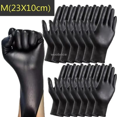 Zwarte Nitril Handschoenen Wegwerphandschoenen voor Huishoudelijke Schoonmaak Werkveiligheid Gereedschap Tuinhandschoenen Keuken Kookgereedschap Tatto 10PCS (5 pairs) black