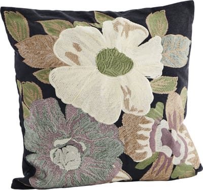 Madam Stoltz Kussenhoes Bloemen geborduurd katoen 50x50cm