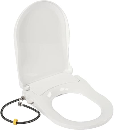 NordHaus Bidet Toiletzitting - D-vormige Toiletbril met Dubbele Sproeier - Niet-Elektrisch Bidetsysteem - Softclose - Wit 48 x 35 cm
