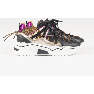 DWRS label Orion Cow Hair On Black / Fuchsia Maat: 36 | Sneakers Outlet | Dames | Zwart