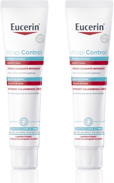 Eucerin AtopiControl Huidcreme - Crème Droge huid - Geurvrij – 40 ml - Voordeelverpakking - Bundel van 2