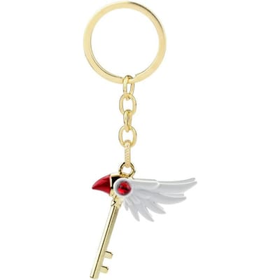 Anime Sakura Kettingen Sakura Card Captor Kinomoto Verzegelende Staf Sleutel Hanger Sleutelhanger Voor Meisje Kerstcadeau beige