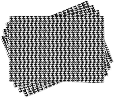 ABAKUHAUS Moderne placemats, tafeldecoratie van kleurbestendige stof voor de eetkamer en keuken, antracietgrijs en wit