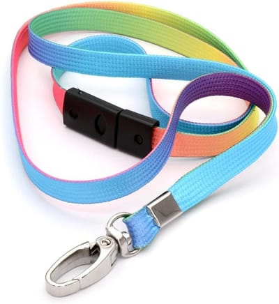 Breakaway Veiligheidsnekband met Draaibare Clip - Meerkleurig Ombré Strepen Lanyard