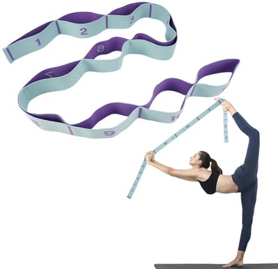 Stretchband met 11 lussen, yoga-stretchband, yogaband voor fitness en yoga, effectieve rekking voor pilates, dansen en gymnastiek