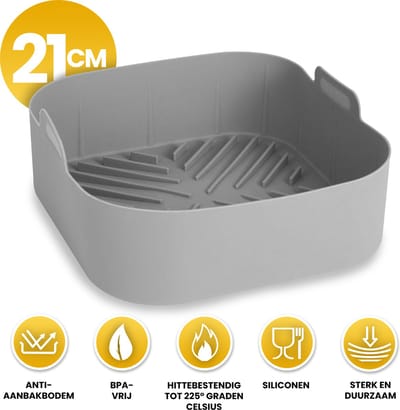 PROKING XXL Airfryer Siliconen Bakje – Accessoires – Airfryer Bakvorm – Mandje – Hittebestendig – BPA Vrij